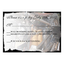 Kundenspezifische Motorrad-Radfahrer-Hochzeit UAWG Einladungskarte