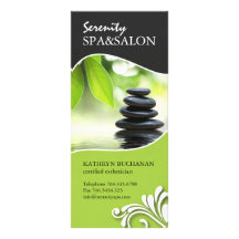KUNDENSPEZIFISCHE SALON-U. WELLNESS-CENTER-GESTELL BEDRUCKTE WERBEKARTEN