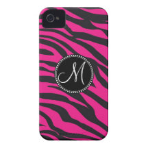 Kundenspezifischer mit Monogramm heißes Rosa-Schwa iPhone 4 Cover