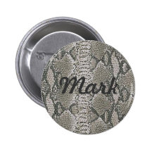 Kundenspezifischer silberner Schlangen-Haut-Knopf Anstecknadelbutton