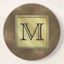 Kundenspezifisches Monogramm-Druckbild. Brown Untersatz