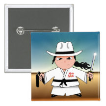 Kung Fu Cowboy-Flair! Anstecknadelbuttons