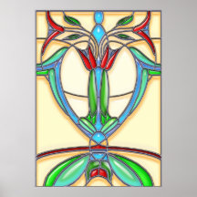 Kunst-Deko-abstrakte Tulpen Plakatdruck