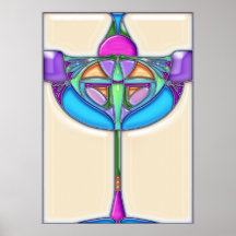 Kunst-Deko-Fleck-GlasChalice Poster