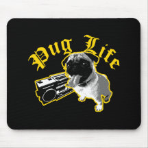 Kunst-Mausunterlage des Mops-Leben-$13,95 Mousepad