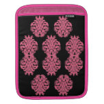 Kunst nouveau Damast-Geißblattrosa mit Blumen iPad Sleeves