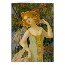 Kunst Nouveau Dame Karten