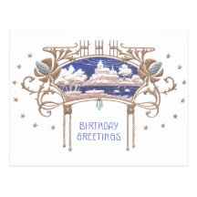 Kunst Nouveau Geburtstag Postkarte