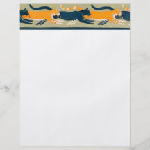 Kunst Nouveau Katzen und Blumen Flyer