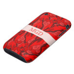 Kunst Nouveau Überfluss der roten Tulpen mit Monog Tough iPhone 3 Hülle
