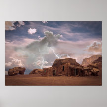 Kunst-Südwestwüsten-Blitz-Landschaft Plakatdrucke