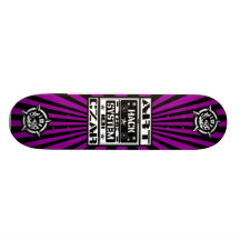 Kunst-Zar - zerhacken Sie das Systems-Schwarz-Lich Skate Board