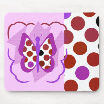 Künstlerischer Polka-Punkt-Schmetterling Mousepad mauspads