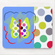 Künstlerischer Polka-Punkt-Schmetterling Mousepad mauspads