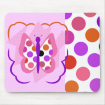 Künstlerischer Polka-Punkt-Schmetterling Mousepad mauspads