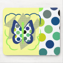 Künstlerischer Polka-Punkt-Schmetterling Mousepad mauspads