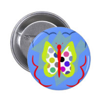 Künstlerischer Polka-Punkt-Schmetterlings-Knopf buttons