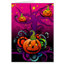 Kürbis-Halloween-Karte