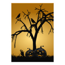 Kürbis-Halloween-Party orange Einladung-gebrannt