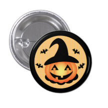 Kürbis-Hexe-Knopf Button