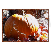 Kürbis-und Herbst-Blätter Karten