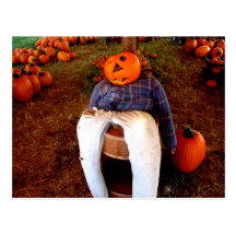 Kürbis-Vogelscheuche-Halloween-Kürbis-Flecken Postkarten