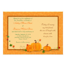 Kürbise, die Einladung für Hochzeit im Herbst Wedd
