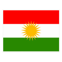 Kurdistan-Flagge Postkarte