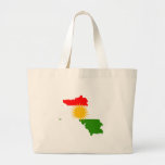 Kurdistan-Flaggen-Karte Größengleich Einkaufstasche
