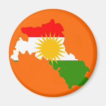 Kurdistanflaggenkarte Kühlschrankmagnete
