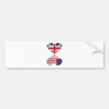 Küssen von USA und von BRITISCHER Herz-Flaggen-Kun Autoaufkleber