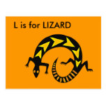 "L" ist für Eidechsen-Alphabet Flashcard Postkarten