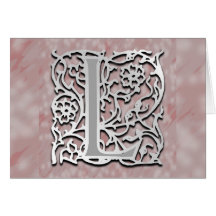 L Monogram "Silver Stone" Note Card Greeting Card