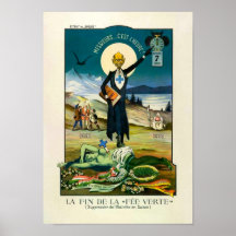 La-Flossende-La "Fée Verte" Vintager Wermut Plakatdruck