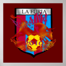 La furia futbol lockert Fußballschildgeschenke auf Posterdruck