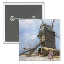 La Galette Le Moulin de durch Vincent van Gogh Anstecknadel