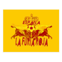 La Roja DoppelToros Rasenstiere futbol Könige Postkarte