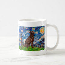 Labrador (Chocolate1) - sternenklare Nacht Kaffee Tassen