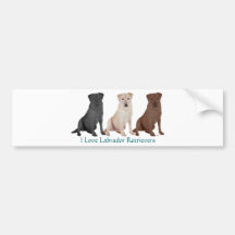Labrador-Retriever - 3 Farben zur Liebe Auto Sticker