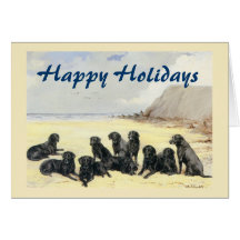Labrador-Retriever auf der Strand-Weihnachtskarte