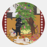 Labrador retriever-Weihnachtsbaum Runde Sticker