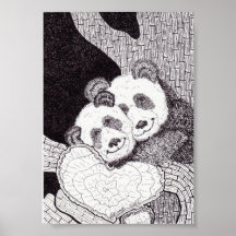 "Lächeln-u. Umarmungs-" Panda-Bärn-Kunst Posterdrucke