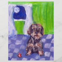 lächelnder Mond der Drahthaar Dachsund-Richtungen Flyer