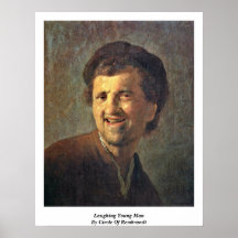 Lachender junger Mann durch Kreis von Rembrandt Plakat