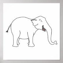 Lachender weißer Elefant Plakatdrucke