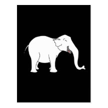 Lachender weißer Elefant Postkarten
