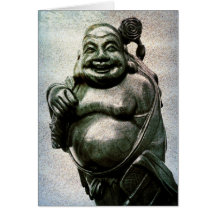 Lachendes Buddhaglück u. -überfluß Grußkarte