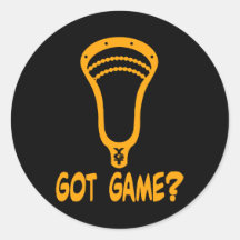 Lacrosse entwirft Orange GotGameV2 Aufkleber