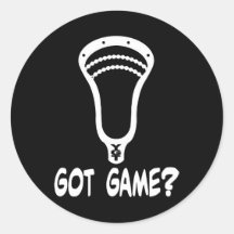 Lacrosse entwirft weißen Aufkleber GotGameV2