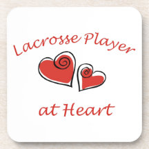 Lacrosse Player at Heart Drink Coasters